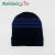 Men's Striped Brushed Polyester Cotton Knitted Sleeve Cap Fleece-Lined Outdoor Cycling Wool Keep Warm Hat