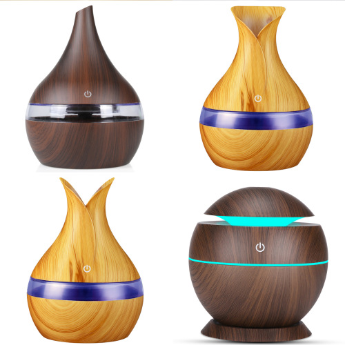 usb humidifier luminous 5v household heavy fog air humidifier wood grain purifier 300ml aroma diffuser wholesale