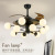 Nordic Simple Model Bean Ceiling Fan Lights Invisible Fan-Style Ceiling Lamp Home Living Room Lighting Dining Room Warm Creative Ceiling Fan