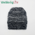 Winter Knitting Hat Women Bandeau Cap with Hair Extensions Outdoor Keep Warm Woolen Cap