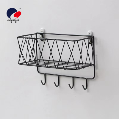 Punch-Free Door Key Hook Creative Iron Storage Rack Clothes Wall Storage Wall Entrance Decoration Shelf