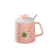 Pink Girl Heart Candy Mug Office Coffee Cup Student Water Cup with Cover with Spoon Three-Dimensional Silicone Cover