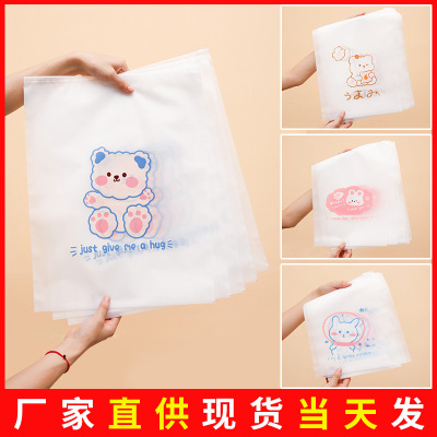 Clothes Case Kindergarten Travel Underwear Socks Zipper Bag Transparent Frosted PE Clothing Zipper Sealed Bag