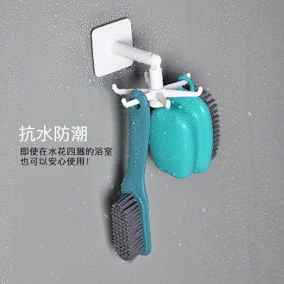 Creative Multifunctional Rotatable Hexagonal Hook Strongly Adhesive Seamless No Punch Nail Kitchen Bathroom Home Storage