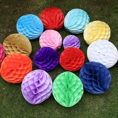 Factory in Stock Wholesale Indoor Decorative Showcase Layout Honeycomb Fan Honeycomb Lantern Paper Flower Jubilant Decoration Supplies
