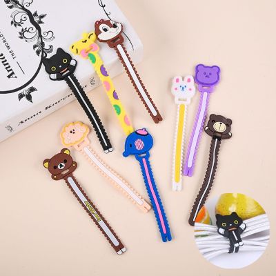 Korean Cute Cartoon Small Serrated Perforated Cable Winder Earphone Cable Tie 5G PVC Flexible Glue Cable Winder