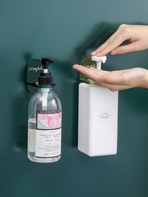 Punch-Free Shower Gel Rack Bathroom Wall-Mounted Seamless Shampoo Storage Draining Card Clamp Hand Sanitizer Storage Rack