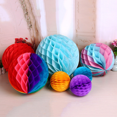 Factory Direct Supply Honeycomb Ball Chinese Lantern Christmas Tree Decoration Supplies Paper Honeycomb Paper Crafts