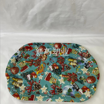 Christmas Plate Christmas Plate Steak Plate Fruit Dish Bone China Western Food Plate New Year's Day New Year Gift