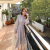 Women's Wear Long-Sleeved Dress Gentle Pastoral Style Waist-Tight Slimming Midi Dress Stall Foreign Trade Supply