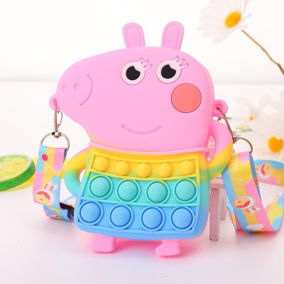 Factory Direct Supply New Pig Page Silicone Coin Purse Rat Killer Pioneer Cartoon Children Decompression Crossbody Storage Bag