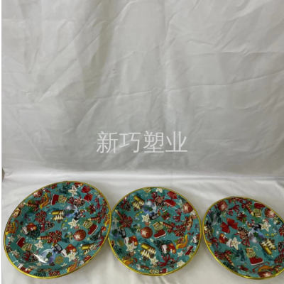 2022 Christmas Series Plate Hotel Holiday Banquet Placemat Plate Christmas Plate Wedding Dinner Plate Christmas Disc