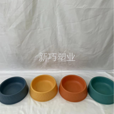Pet Bowl Food Basin Dog/Cat Bowl Plastic Single Bowl Candy Color Thickening Crystal Small Bowl Pet Bowl Ordinary Bowl Food Bowl