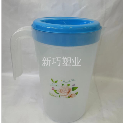 Summer Plastic Water Bottle Set One Pot Four Cups Cold Water Bottle Tea Set Creative Water Pitcher Promotional Gifts