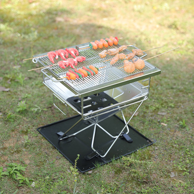 Stainless Steel Folding Barbecue Oven Outdoor Supplies Burning Fire Barbecue Grill BBQ Oven Portable Grill