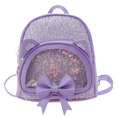 Sequined Children's Backpack Korean Style Cute Bow Kindergarten Backpack Fashion Foreign Trade Mini Girls' Backpack