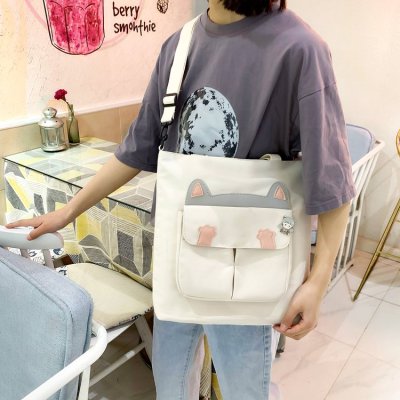 Candy Color Tuition Bag Handbag Primary School Student Large Capacity Shoulder Crossbody Junior High School Student Extra-Curricular Tutorial Bag