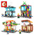 View 601017-24 City Building Convenience Store Ramen Hamburger Shop Assembled Model Small Particle Building Blocks