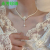 French Retro Oil-Spot Glaze Flowers Pearl Necklace Women's Korean-Style Temperament Wild Chain