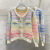 Net Red Rainbow Color Sweater Cardigan Coat Women's Autumn New Color Short High-Grade round Neck Sweater Top