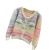 Net Red Rainbow Color Sweater Cardigan Coat Women's Autumn New Color Short High-Grade round Neck Sweater Top