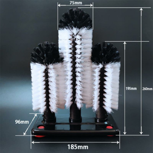 removable three-head cup washing brush soft hair decontamination cleaning glass cup vacuum cup multifunctional cup brush home bar brush