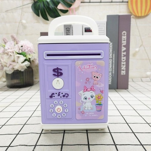 amazon children saving box automatic induction roll money atm large capacity simulation key unlocking coin bank cross-border