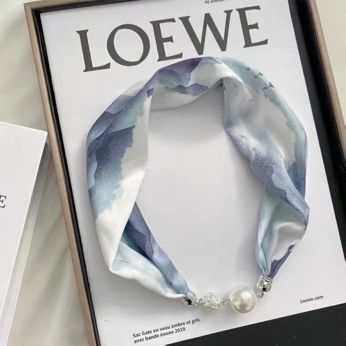 spring and summer magnet magnetic buckle small long necklace silk scarf female tie hair tie wrist lazy ribbon scarf