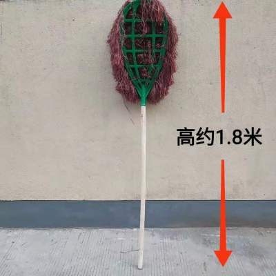 Factory Wholesale Plastic Wire Bamboo Pole Big Broom Bamboo Broom Road Factory Garden Outdoor Cleaning Sanitation Broom