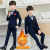 Autumn New Boys' Suit Children's British Style Plaid Suit Fleece-Lined Boy Korean Gown Manufacturer