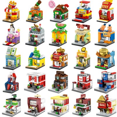 City Mini Street View Building House Compatible with Lego Building Blocks Puzzle Assembling Cross-Border Toy Model