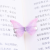 Ancient Costume Fantasy Hair Accessories Simulation Butterfly Pink Headdress for Han Chinese Clothing Three-Dimensional Tulle Diamond Butterfly Side Clip Girl's Hair Hoop