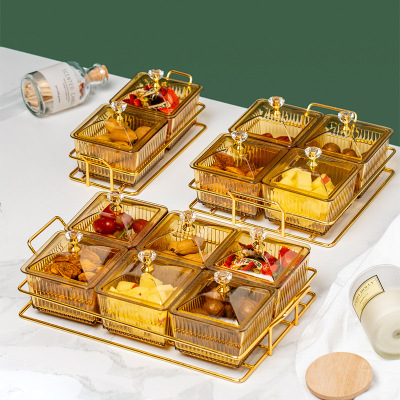 Living Room Home Plastic Dried Fruit Tray Compartment Storage Snack Tray Affordable Luxury Style Candy Plate Snack Dish