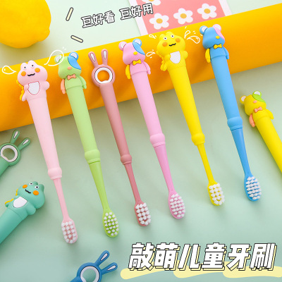 Children's Toothbrush Single 2-12 Years Old Silicone Handle Fine Soft Hair Tooth Protection Small Head Toothbrush