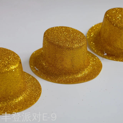 Multi-Color Printable Band Gold Powder Billycock Annual Meeting Decoration Hat Party Billycock New Year Billycock