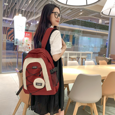  Backpack Large Capacity Fashion Brand Simple Leisure Travel Computer Backpack Female University Junior's Schoolbag Male