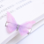 Ancient Costume Fantasy Hair Accessories Simulation Butterfly Pink Headdress for Han Chinese Clothing Three-Dimensional Tulle Diamond Butterfly Side Clip Girl's Hair Hoop
