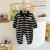 on Behalf of 0-2 Years Old Clothes for Babies Men's Long-Sleeved Autumn Jumpsuit Gentleman Collar Bear Striped Romper