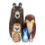 Wholesale Russia Matryoshka Doll Cartoon Brown Bear Five-Layer Forest Bear Wooden Craftwork Scenic Spot Gift Gift