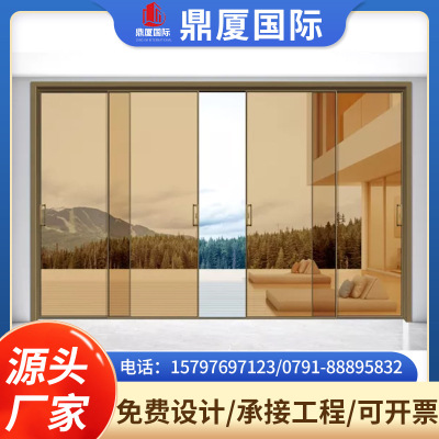 Supply Aluminum Alloy Extremely Narrow Sliding Door Bedroom Kitchen Balcony Tempered Glass Narrow Frame Sliding Door