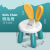 Factory Direct Sales Yougu Children's Backrest Plastic Small Bench Kindergarten Home Learning Entertainment New Square Rabbit Chair