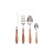 Factory Direct Sales Yellow Rosewood 304 Stainless Steel Knife, Fork and Spoon Tea Spoon Cake Fork round Spoon Western Food Tableware Set