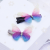 Rainbow Color Simulation Butterfly Barrettes Double-Layer Three-Dimensional Tulle Butterfly Barrettes Fairy Diamond-Embedded Butterfly Side Clip Bang Clip