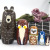 Wholesale Russia Matryoshka Doll Cartoon Brown Bear Five-Layer Forest Bear Wooden Craftwork Scenic Spot Gift Gift