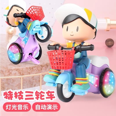 Free Shipping Children's Electric Toys Boys Stunt Tricycle Girls Toys Wholesale Hot Selling Stall Supply Night Market