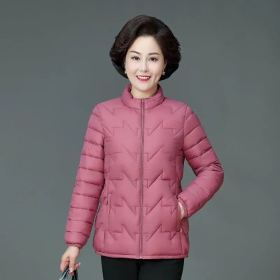 Middle-Aged and Elderly Women Slim-Fit Lightweight Thin down Cotton Coat Short Coat Female Mother plus-Sized Extra Large Padded Jacket Cotton Padded Coat