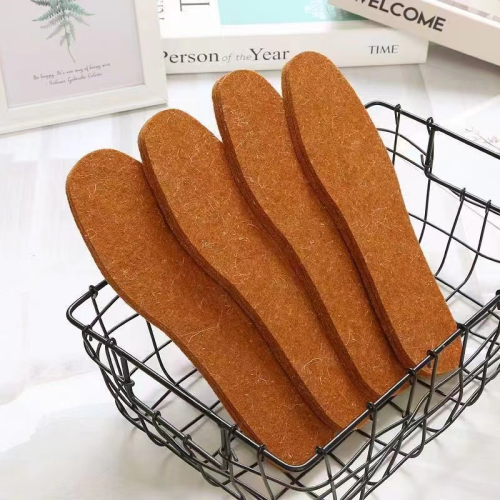 wholesale stall camel velvet insole thick wool felt insole warm breathable camel velvet insole autumn and winter products