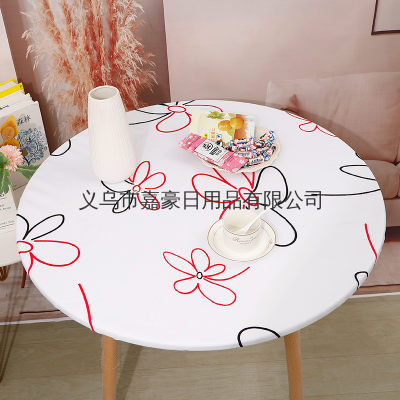 Outdoor Tablecloth Table Cover Elastic Adjustable Size Waterproof Polyester Fabrics
