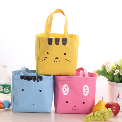 Cute Cartoon Expression Lunch Bag Ice Pack Portable Thick Aluminum Foil Fresh-Keeping Lunch Box Bag Lunch with Rice Insulated Bag