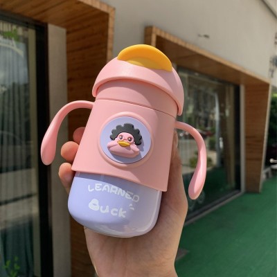 Aikesi Daisy Duck Children Cartoon Thermal Mug 316 Stainless Steel Baby Learn to Drink Anti-Chocking Straw Water